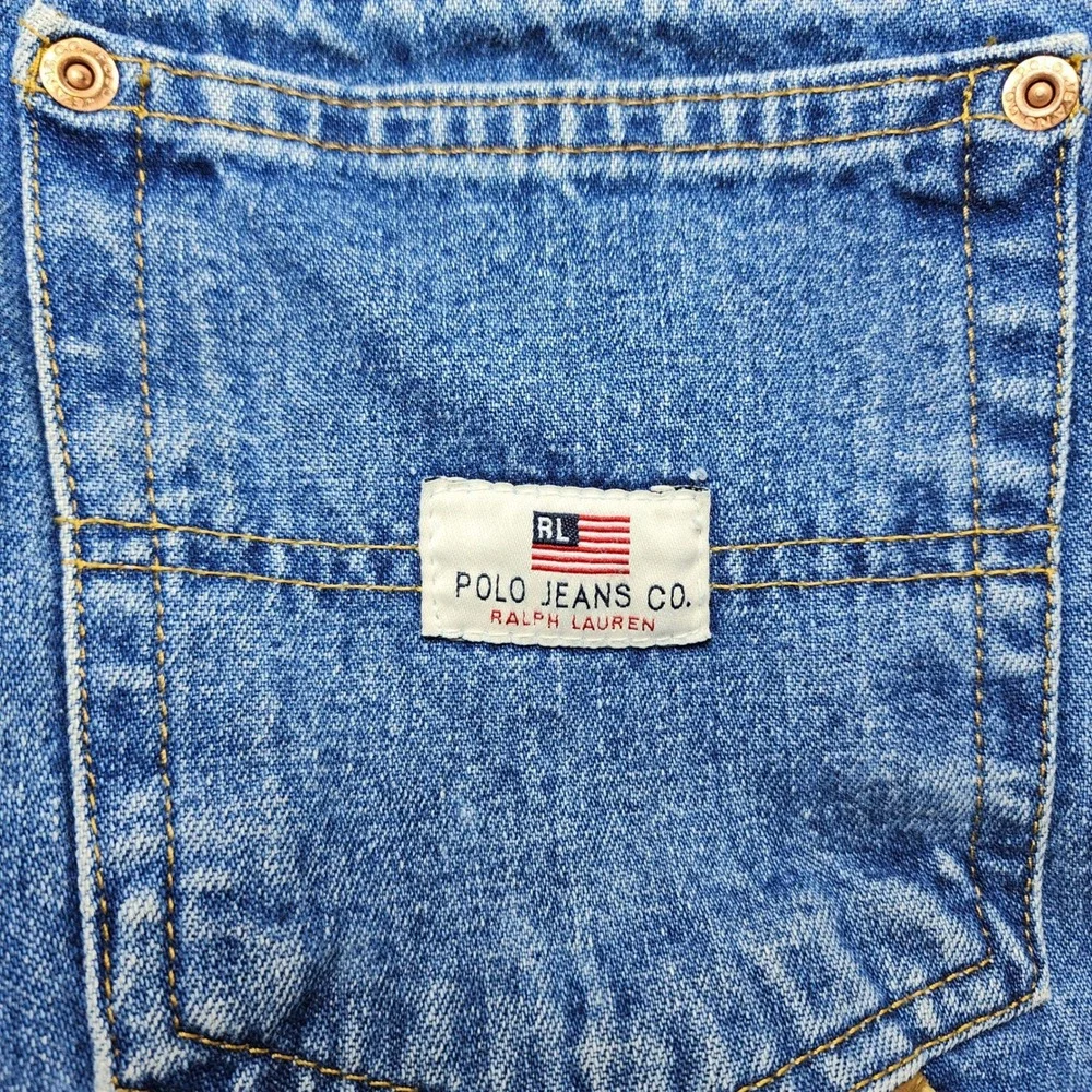 Ralph Lauren Polo Jeans Boys 16 Denim Carpenter Wide Leg Flag Heritage 28x28